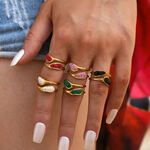 1 Piece Simple Irregular Shape Stainless Steel Waterproof Gold Color Statement Rings thumbnail 6