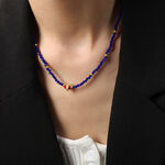 1 Piece Exquisite Natural Stone Beads Stainless Steel Waterproof Gold Color Women's Beaded Necklaces thumbnail 5