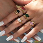 1 Piece Casual Droplet Irregular Shape Stainless Steel Waterproof Women‘s Statement Rings thumbnail 10