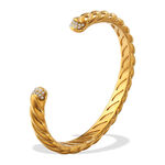 1 Piece Thread Stainless Steel Waterproof Gold Color Cuff Bracelet thumbnail 4