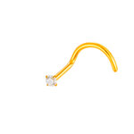 1 Piece Circle Titanium Alloy Gold Color Zircon Nose Stud thumbnail 1
