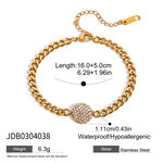 1 Piece Luxurious Calaite Stainless Steel Waterproof Gold Color Women's Chain Bracelets thumbnail 2