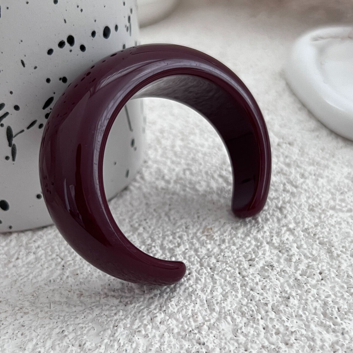 1 Piece Solid Color Resin Bangle