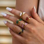 1 Piece Simple Irregular Shape Stainless Steel Waterproof Gold Color Statement Rings thumbnail 3