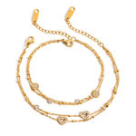 1 Piece Luxurious Heart Stainless Steel Waterproof Gold Color Women's Chain Bracelets thumbnail 7