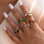 1 Piece Simple Irregular Shape Stainless Steel Waterproof Gold Color Statement Rings thumbnail 8