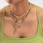 1 Piece Stylish Hand Stainless Steel Waterproof Gold Color Natural Stone Women's Beaded Necklaces thumbnail 5