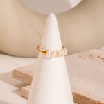 1 Piece Daily Circle Stainless Steel Waterproof Gold Color Pearl Beaded Rings thumbnail 4