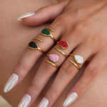 1 Piece Casual Droplet Irregular Shape Stainless Steel Waterproof Women‘s Statement Rings thumbnail 9