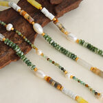 1 Piece Classic Beads Stainless Steel Waterproof Gold Color Natural Stone Women's Beaded Necklaces thumbnail 3