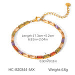 1 Piece Luxury Rectangle Stainless Steel Waterproof Zircon Women's Chain Bracelets thumbnail 2