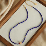 1 Piece Exquisite Natural Stone Beads Stainless Steel Waterproof Gold Color Women's Beaded Necklaces thumbnail 3