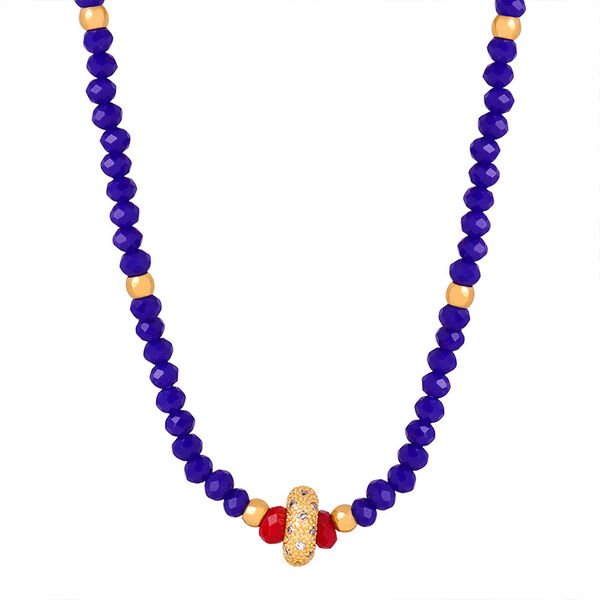 1 Piece Exquisite Natural Stone Beads Stainless Steel Waterproof Gold Color Women's Beaded Necklaces - 1