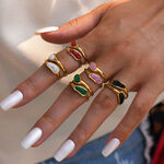 1 Piece Simple Irregular Shape Stainless Steel Waterproof Gold Color Statement Rings thumbnail 9