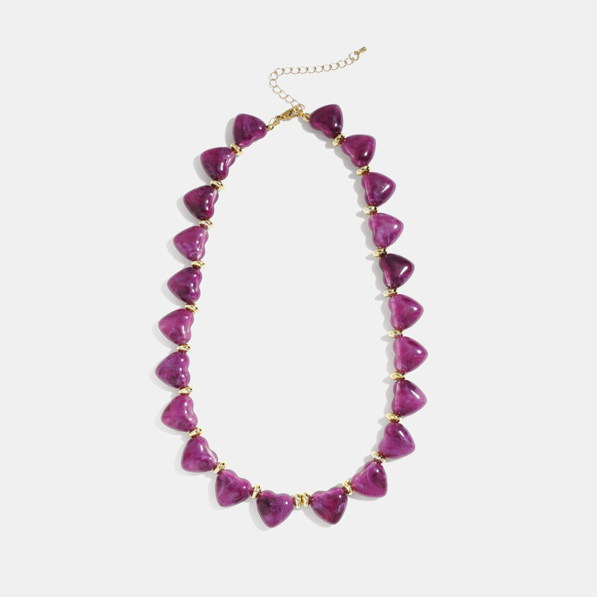 1 Piece Romantic Heart Acrylic Beaded Necklace