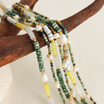 1 Piece Classic Beads Stainless Steel Waterproof Gold Color Natural Stone Women's Beaded Necklaces thumbnail 2