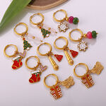 1 Pair Christmas Stainless Steel Waterproof Gold Color Drop Earrings thumbnail 3