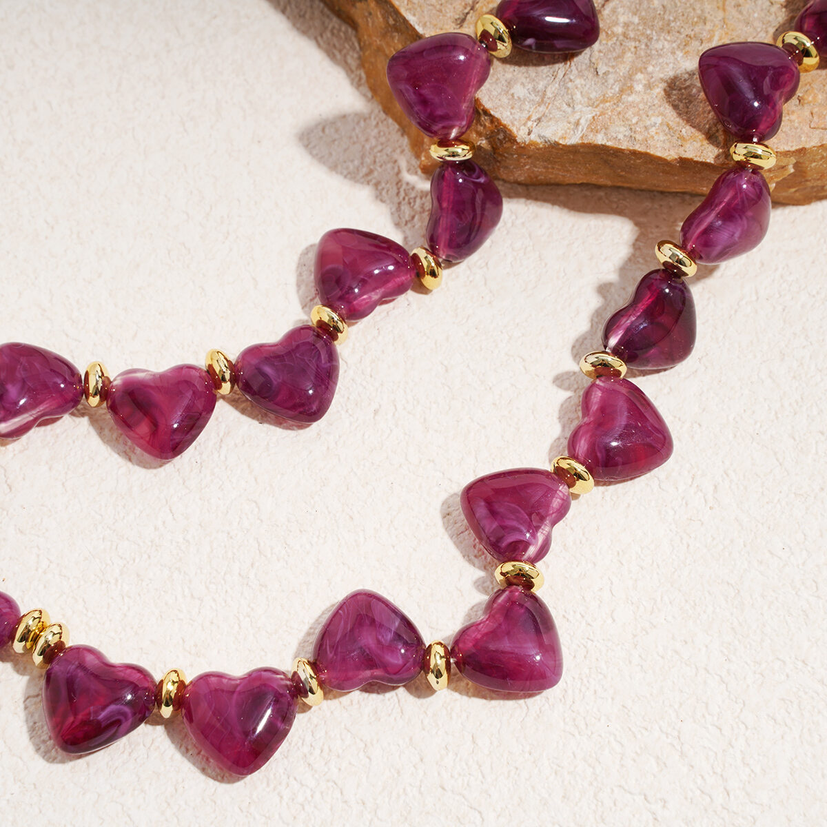 1 Piece Romantic Heart Acrylic Beaded Necklace thumbnail 5