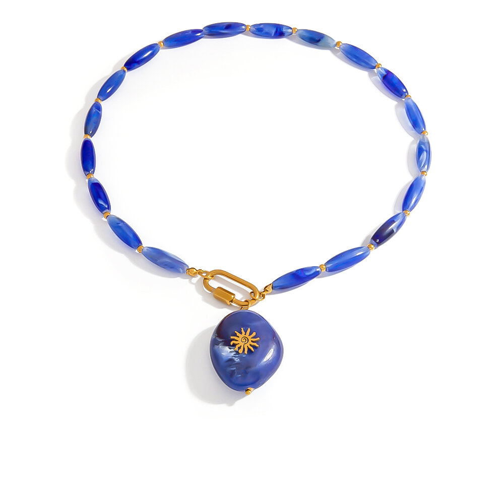 1 Piece Classic Irregular Shape Heart Resin  Natural Stone Women's Beaded Necklaces