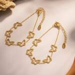 1 Piece Luxurious Butterfly Stainless Steel Waterproof Gold Color Zircon Women's Chain Bracelets thumbnail 6