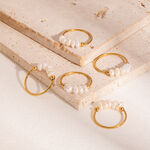 1 Piece Daily Circle Stainless Steel Waterproof Gold Color Pearl Beaded Rings thumbnail 2
