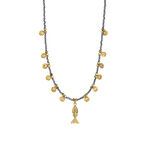 1 Piece Stylish Fish Stainless Steel Waterproof Gold Color Natural Stone Women's Beaded Necklaces thumbnail 1