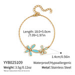 Romantic Series Elegant Flower Stainless Steel Waterproof Gold Color Rhinestone Necklace Set thumbnail 1