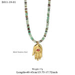 1 Piece Stylish Hand Stainless Steel Waterproof Gold Color Natural Stone Women's Beaded Necklaces thumbnail 2