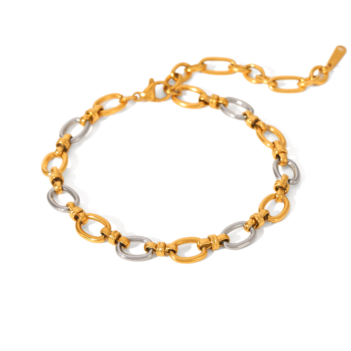 1 Piece Mixed Gold Color And Silver Colors Stainless Steel Waterproof   Women's Chain Bracelets