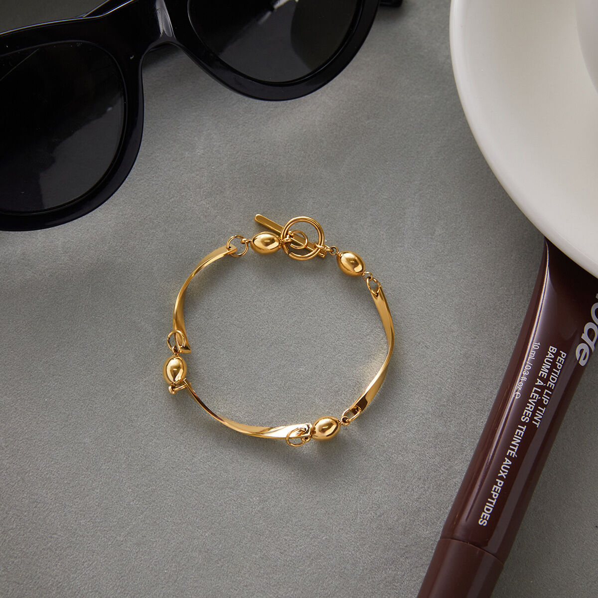 1 Piece Modern Wavy Line Stainless Steel Waterproof Gold Color Women's Chain Bracelets thumbnail 7