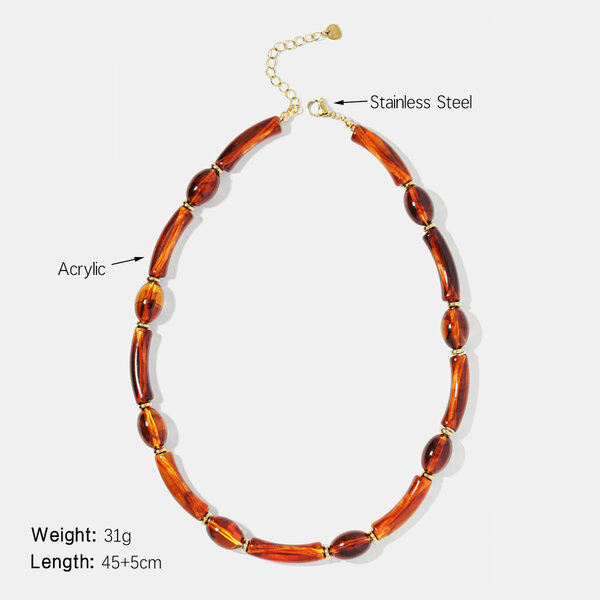 Customize Casual Irregular Shape Beads Acrylic Women's Beaded Necklaces - 1