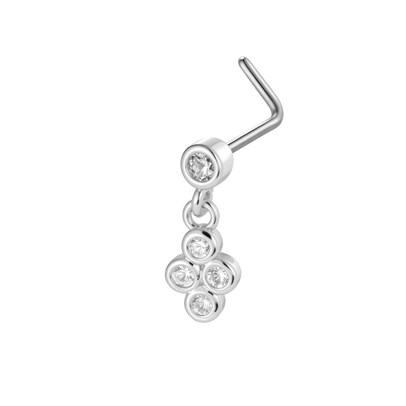1 Piece Copper Gold Color Zircon Nose Stud thumbnail 1
