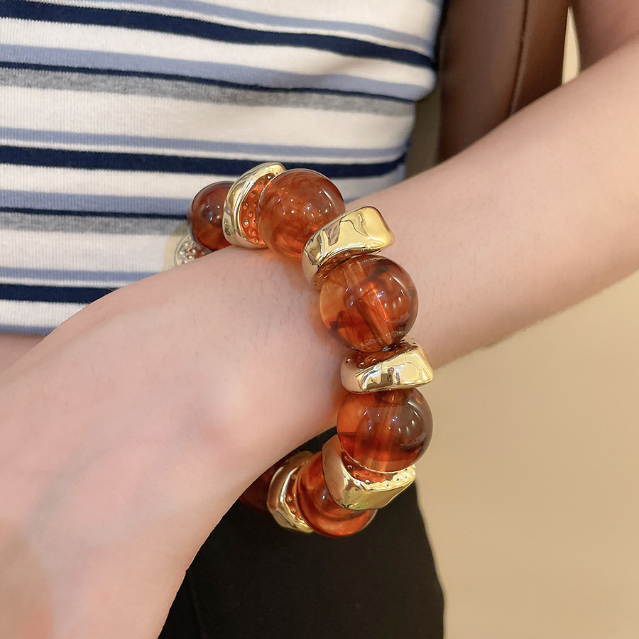 1 Piece Retro Beads Gradient Color Acrylic Beaded Bracelet thumbnail 5
