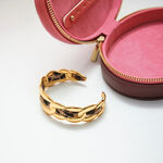 1 Piece Sexy Twist Leopard Print Stainless Steel Waterproof Gold Color Women's Cuff Bracelets thumbnail 6