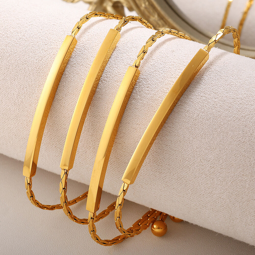 1 Piece Stainless Steel Waterproof Gold Color Chain Bracelet thumbnail 3