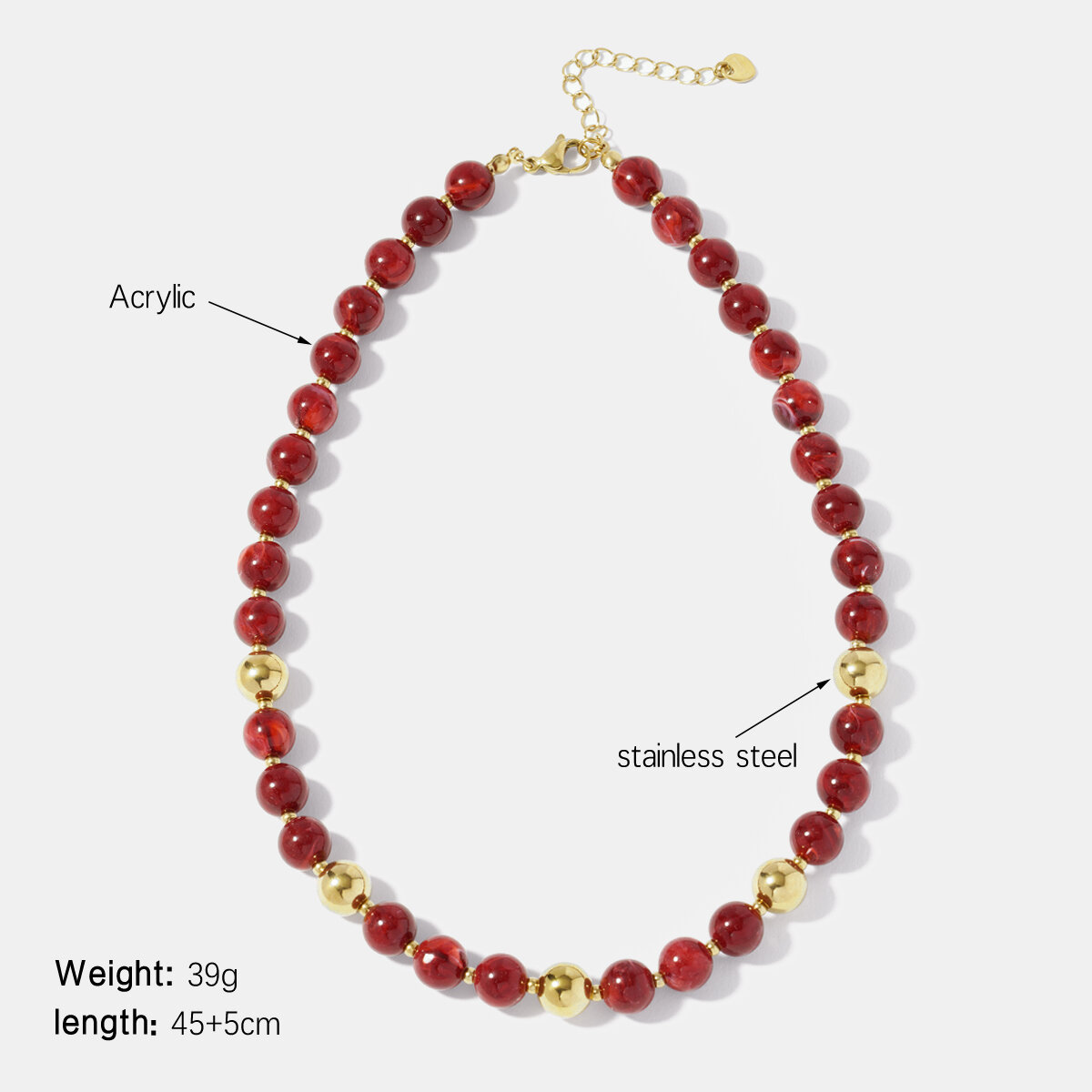 Customize Mixed Color Matching Beads Acrylic Women's Beaded Necklaces - 1