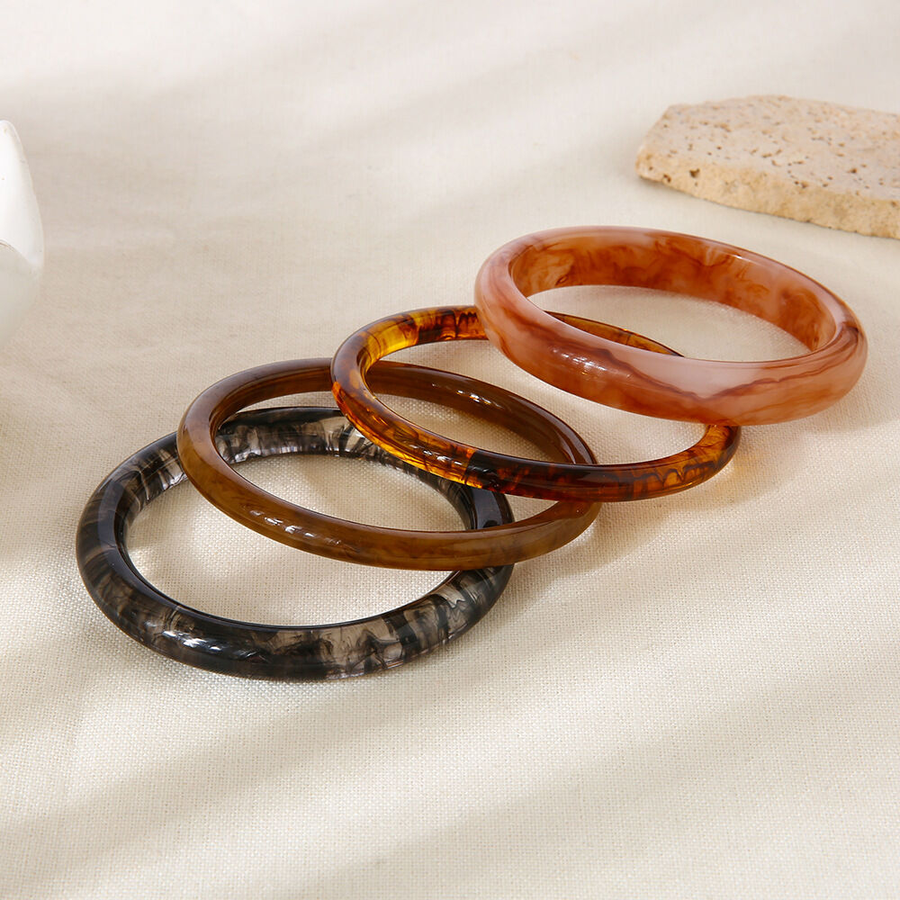 1 Piece Classic Retro Circle Gradient Color Resin Women's Bangles 2