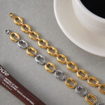 1 Piece Classic Circle Stainless Steel Waterproof Gold Color Women's Chain Bracelets thumbnail 4