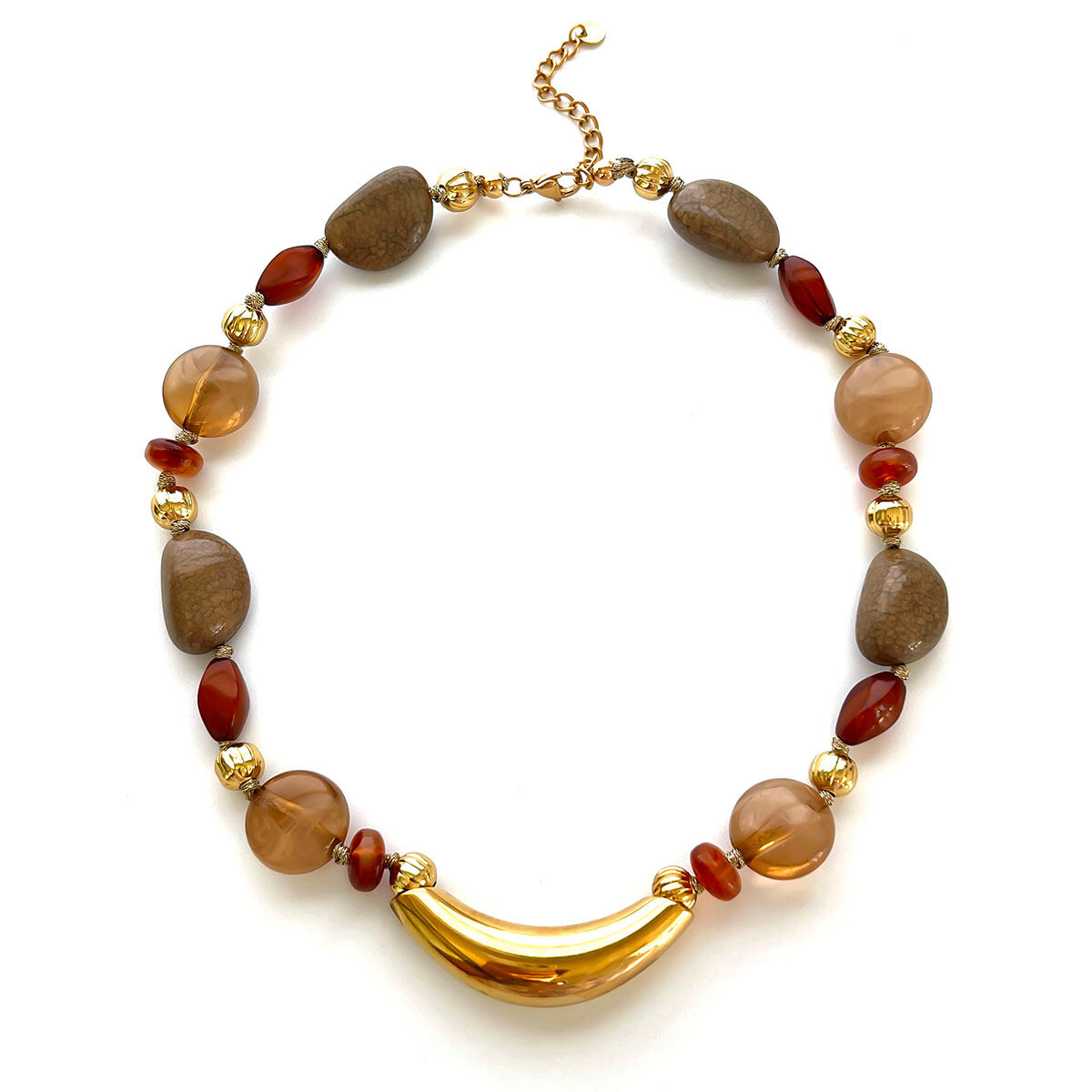 1 Piece Resin Beads Natural Stone Beaded Necklace