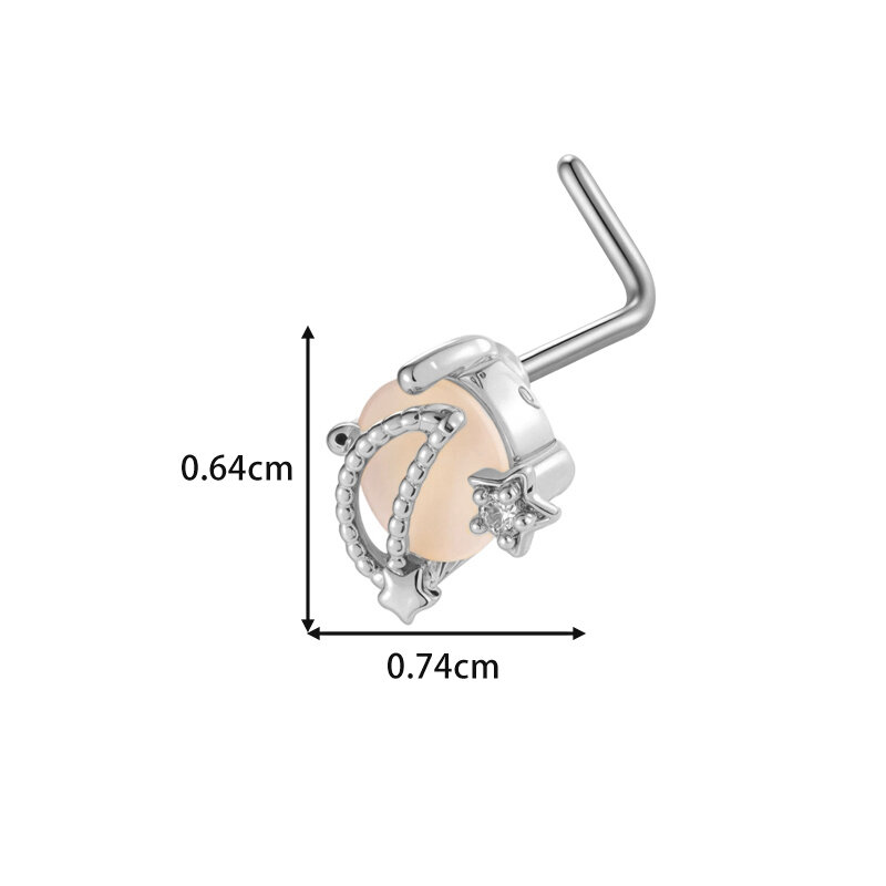 1 Piece Flower Butterfly Copper Gold Color Zircon Nose Stud thumbnail 2