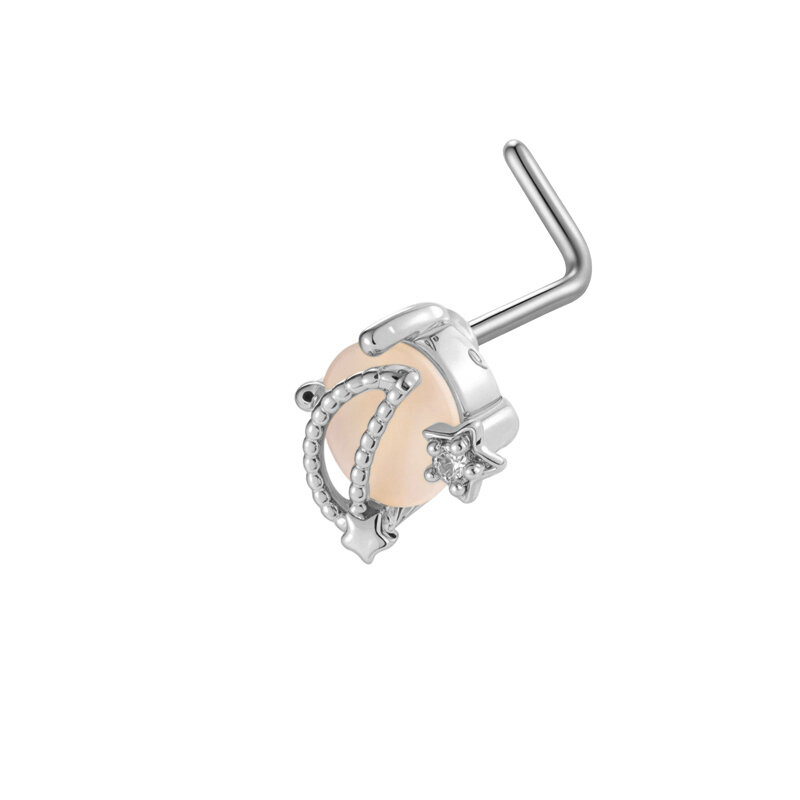 1 Piece Flower Butterfly Copper Gold Color Zircon Nose Stud thumbnail 1