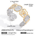 1 Piece Rose Mixed Gold&Silver Colors Stainless Steel Waterproof Women's Cuff Bracelets thumbnail 1