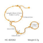 1 Piece Simple Heart Stainless Steel Waterproof Gold Color Zircon Women's Chain Bracelets thumbnail 2
