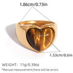1 Piece Retro Irregular Shape Stainless Steel Waterproof Gold Color Women's Statement Rings thumbnail 2