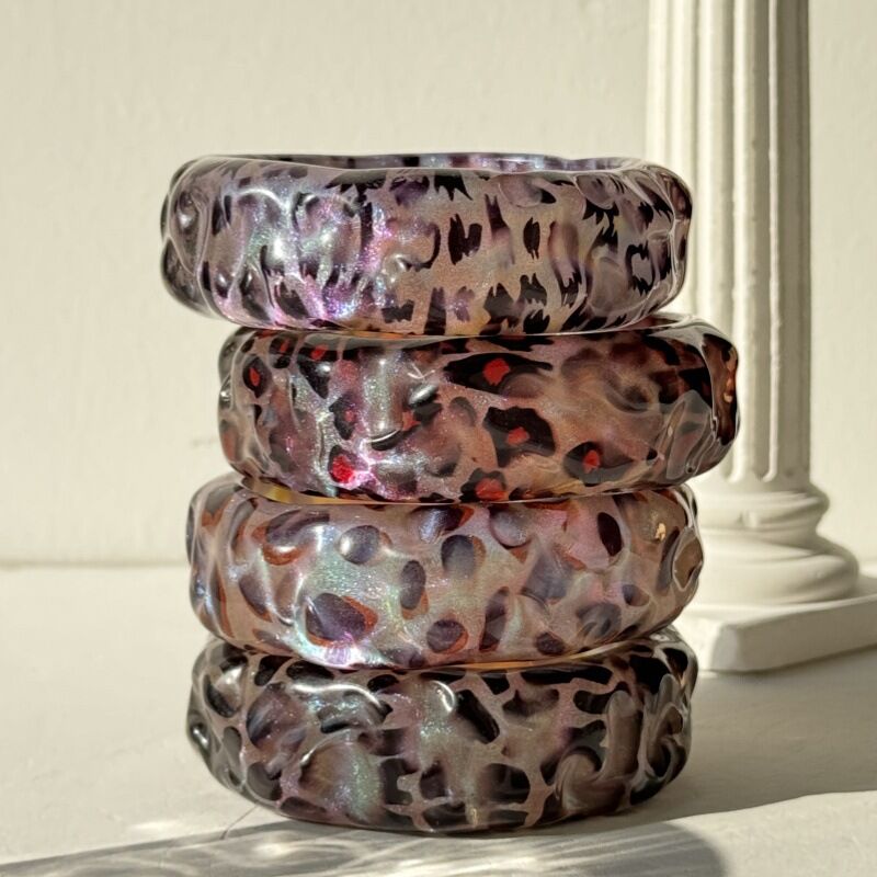 1 Piece Retro Leopard Print Resin Bangle thumbnail 4