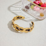 1 Piece Sexy Twist Leopard Print Stainless Steel Waterproof Gold Color Women's Cuff Bracelets thumbnail 7