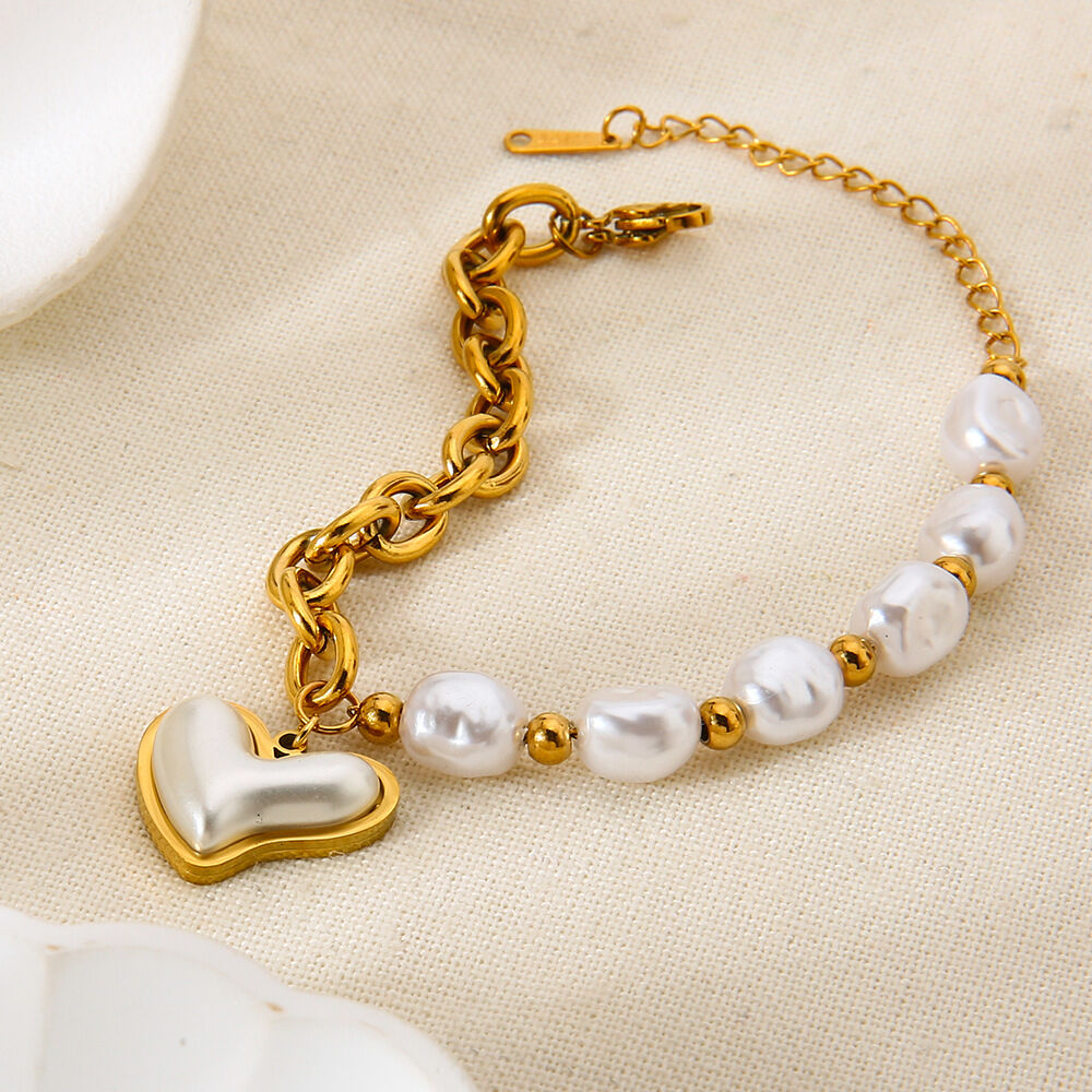 1 Piece  Sweet Irregular Shape Heart Chain Stainless Steel Waterproof  Women's Charm Bracelets thumbnail 2