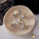 1 Piece Rose Mixed Gold&Silver Colors Stainless Steel Waterproof Women's Cuff Bracelets thumbnail 4