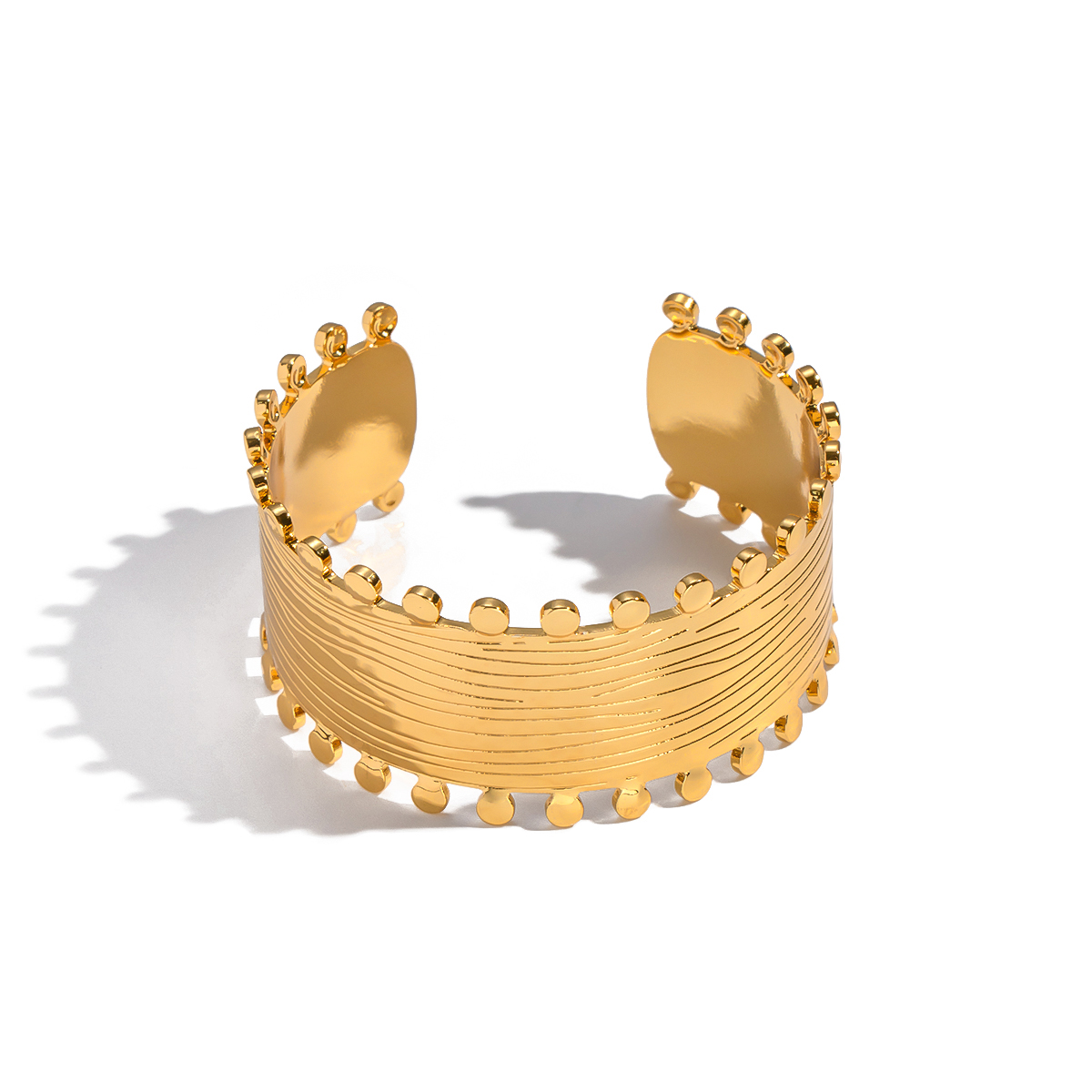 1 Piece Stainless Steel Waterproof Gold Color Cuff Bracelet thumbnail 5