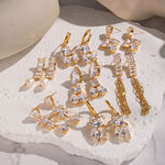 1 Pair Luxurious Series Stainless Steel Waterproof Gold Color Pink Zircon Party Earrings thumbnail 2